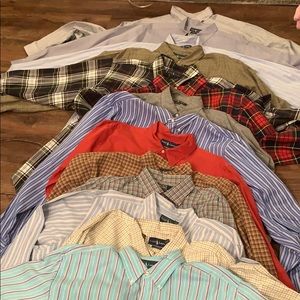 Lot of 14 long-sleeve Ralph Lauren (Polo) shirts